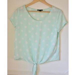 Forever 21 Cropped Polka Dot Top